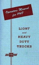 CHEVROLET 1947 Truck Owner's Manual 47 Chevy Pick Up