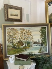 Large Oil Painting Framed, By John Constable, Granchester Cambridge, 1972, 90x60