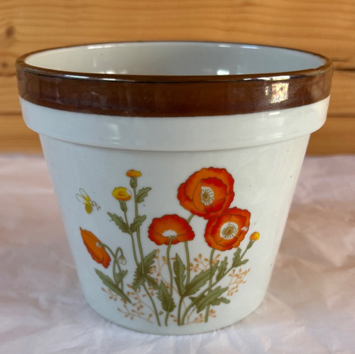 Vintage white ceramic plant - vintage,