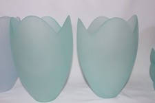 Vintage large heavy frosty glass lotus shade lamp for replacement-pendant lamp