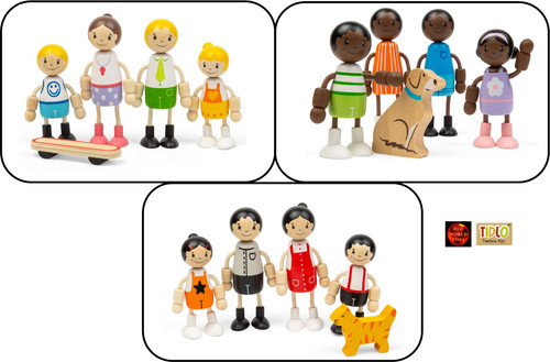 Wooden toy play people figures - play,