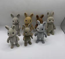 Bundle Of Sylvanian Family Figures Vintage And Modern Brown & Grey Rabbits Lot