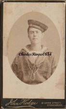 STONEHOUSE DEVON MILITARY CDV ROYAL NAVY SAILOR ON HMS LEANDER SHIP #B2539