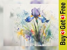 Vibrant Blue Iris 5"x7" Print
