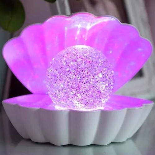 White seashell glitter lamp - white,