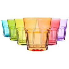 6x Coloured Water Glasses