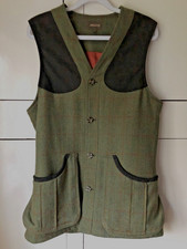 MUSTO LOVAT TWEED STRETCH WAISTCOAT Small 95% wool vest hunting shooting VGC