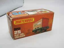 Matchbox Superfast No 25 Flat Car Container Original Empty Box Excellent