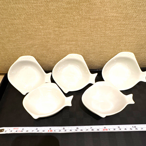 Set white porcelain mini - of, 5