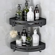 3PC Shower Caddy Bathroom Suction Shelf Storage Shampoo Soap Holder No Drill