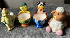 4 x Vintage Ceramic Animal Themed  Egg Cups