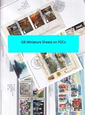 GB Decimal Miniature Sheets Used *ON PIECE* ex FDC