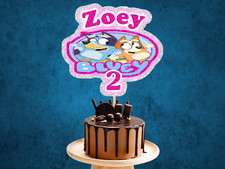 Bluey And Bingo Personalised Cake Topper Decoration Add Any Name/age