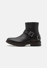 Belstaff Mens Boots Trialmaster Black 11uk EU45 Buckle Biker Chelsea RRP £350