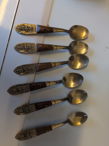 Thai brass and - rosewood, spoon