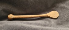 Antique Wooden Condiment Flat Spoon 11cm Long Paddle Style