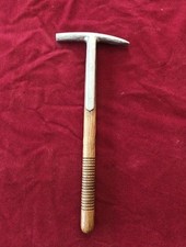 Vintage Forged Steel Strapped Upholstery  Leatherworkers Hammer Polished Handle