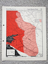 South Russian Front around  Stalingrad - 1943 Vintage WW2 Serial Map Service Map