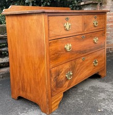 Edwardian Walnut Ledge Back Chest Of Drawers