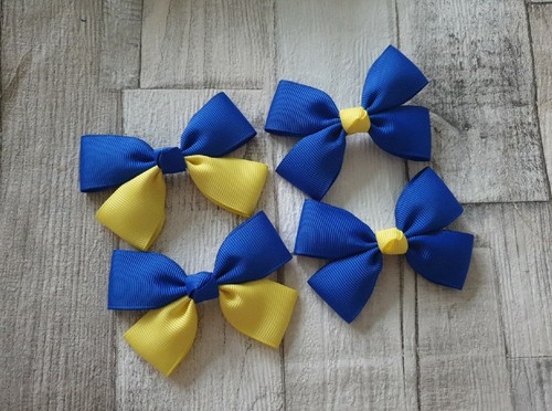 Handmade hair bow royal blue - handmade,