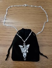 Lord of the Rings Silver ARWEN EVENSTAR Necklace Pendant Hobbit LoTR + Gift Bag