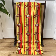 Vtg Simpsons Curtains Pencil Pleat Stripe Skull Red Yellow 31.5 X 53” 90s