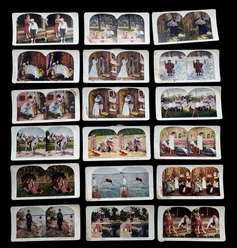 Lot antique stereoview - lot, cards