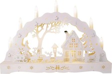 White Wooden LED Candle Bridge