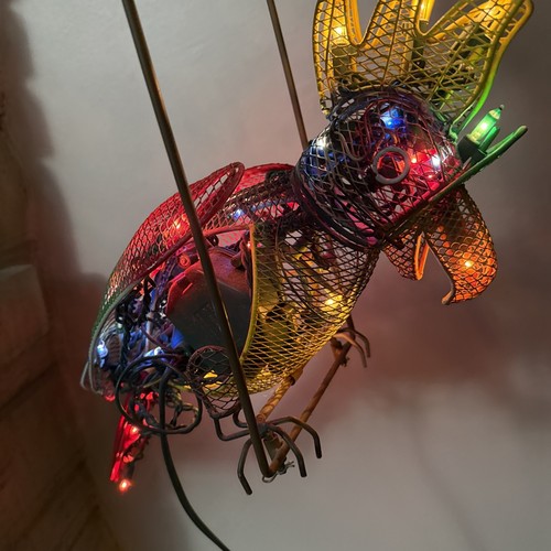 Mechanical lighted parrot - parrot, on