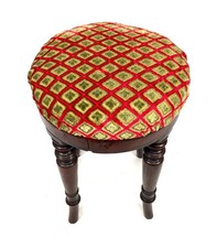 Antique Victorian Wooden Piano Stool with Cushioned Seat / Chair c.1890