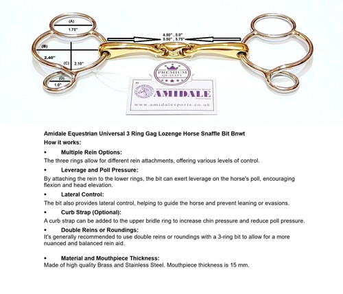 Universal ring gag horse bit - 3,