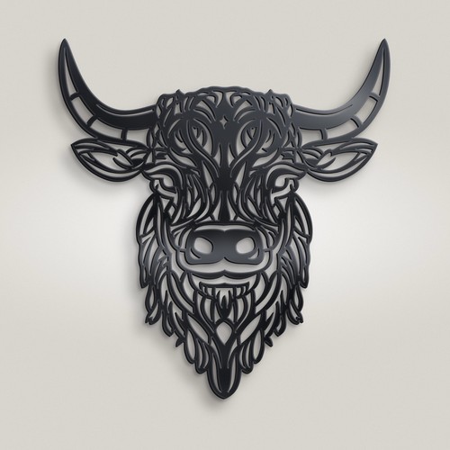 Highland cow metal wall art - art,