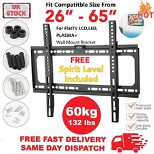 TV WALL BRACKET MOUNT SLIM FOR 26 30 32 40 42 50 65 INCH FLAT 3D LCD LED PLASMA