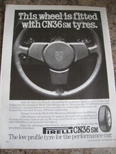 PIRELLI CN36 SM LOW PROFILE TYRES FOR PERFORMANCE CAR 1980 ADVERT A4 FILE K