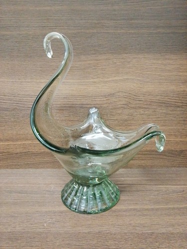 Glass swan bowl abstract - bowl,