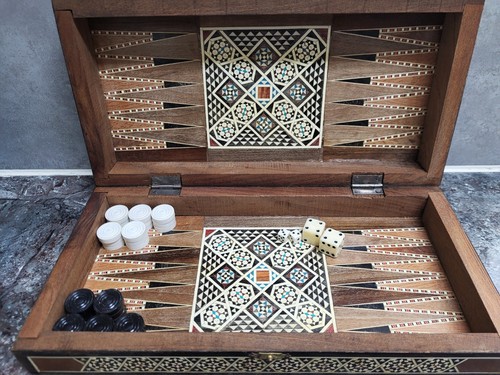 Vintage syrian inlaid wooden - syrian,