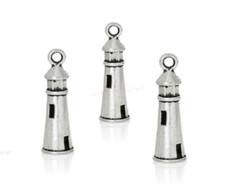 10 Pcs Tibetan Silver 3D