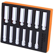 3/8" Drive Deep 6 Point Socket Set 12 Pcs Franklin Tools XF4012