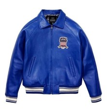 Avirex Blue Leather Jacket USA