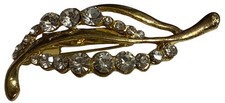 Leaf Brooch Vintage Gold Tone