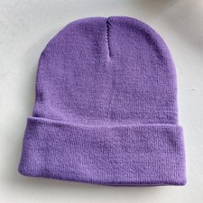 50 x Beanie Hats Purple Acrylic Soft Warm Unisex Men's Job Lot Bundle