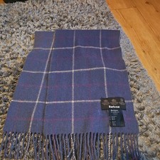 BARBOUR -  100% LAMBSWOOL SCARF. Unisex. blue tartan 
