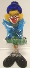 Glass Clown Accordion Figurine Multicoloured Hand-Blown Murano? H24cm W8cm L10cm