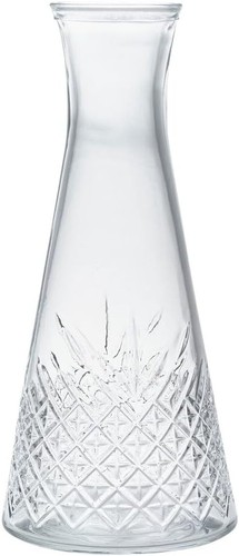 Glass carafe clear - crystal, cut