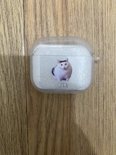 Clear AirPods 3 case Cat Meme