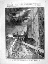 Old Antique Print 1906 Navy