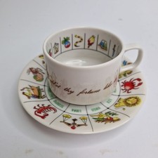 Fortune Telling Horoscope Tea Cup and Saucer. Made in Japan Collector's Guild