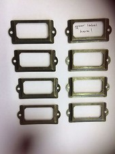 8 Card Frames,Haberdashery Metal Label Holder,Vintage Sty Chest Name Label Tag