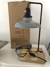 M&S BNIB Black Desk Lamp Light Lexington Laura Ashley Grey Metal Storm Shade