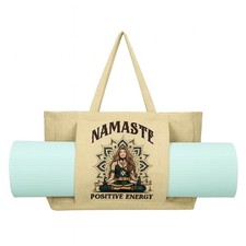 Personalised Yoga Mat Bag Cotton-Linen Tote | Custom Print | Eco Yoga & Gym Bag